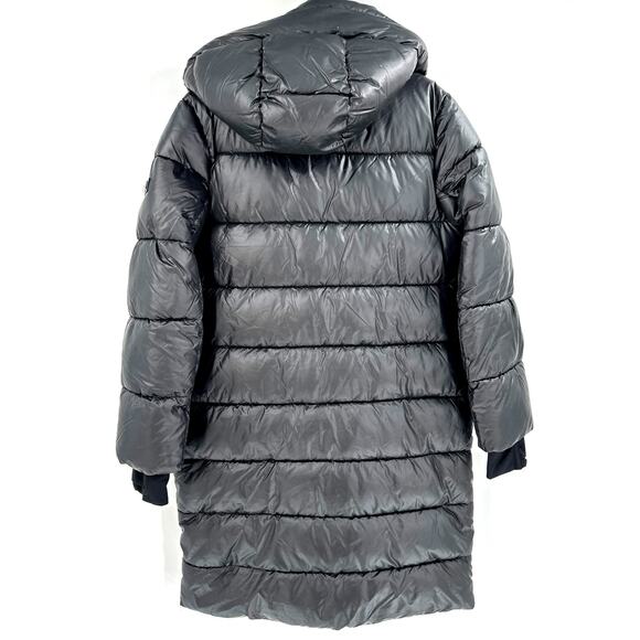 BCBGMAXAZRIA Black Long Puffer Coat Size M - Picture 9 of 10